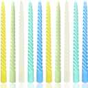 10 Inch Colored Taper Candles, 10 Pack Unscented Dripless Colored Candlesticks for Spring Decor Dinner Parties Home Decoration and Celebrations