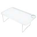 Breakfast Tray Table with Folding Legs Serving Platter Laptop Desk, White