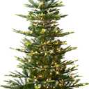 Puleo International 4.5ft Pre-Lit Aspen Fir Artificial Christmas Tree with 250 Clear Lights, 411 Realistic Dense Branch Tips, Easy Setup Artificial Trees with Sturdy Metal Stand