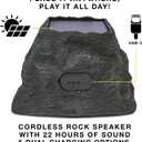 Victrola Rock Speaker Connect, Stone, Wireless Outdoor with Bluetooth 5.3, 22-Hour Battery Life, with Solar Charging, Link Up to 20 Rock Speakers, IP65 Water & Dust Resistant