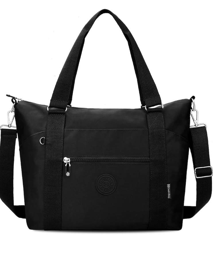 Small Travel Gym Duffel Bag for Women, Waterproof Nylon Weekender Overnight Bag Personal Item Carry on Bags for Airplanes Hospital Sports Fitness Dance Mommy Tote