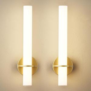 KARTOOSH Gold Battery Operated Sconce Set of 2, Rechargeable Wireless Wall Lights with Remote Control,Dimmable,3000K-6000K,360 Rotation, Cordless Lighting for Living Room,Bedroom,Hallway,18 Inch