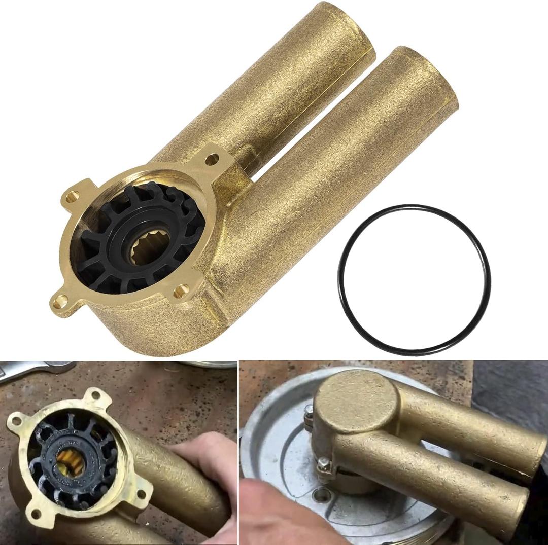 3858115 All Metal Raw Water Sea Pump Impeller Housing with Impeller for Volvo Penta Engines V6, V8, 4.3L, 5.0L, 5.7L, Replaces to 21214599, 21214601, 21427729, 21427730, 21214596, 3858229