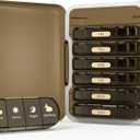 Weekly Pill Organizer 4 Times a Day, 7 Day Pill Box 4X, Portable for Travel Pill Case for Pills/Vitamin/Fish Oil/Medication/Supplements (4x7 Brown)