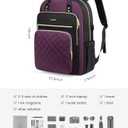 LOVEVOOK Laptop Backpack Purse for Women, 17" Laptop Bag with USB Port, Water Resistant Lightweight Daypacks for College Travel Work Business, Nurse Teacher Computer Bags, Purple Black