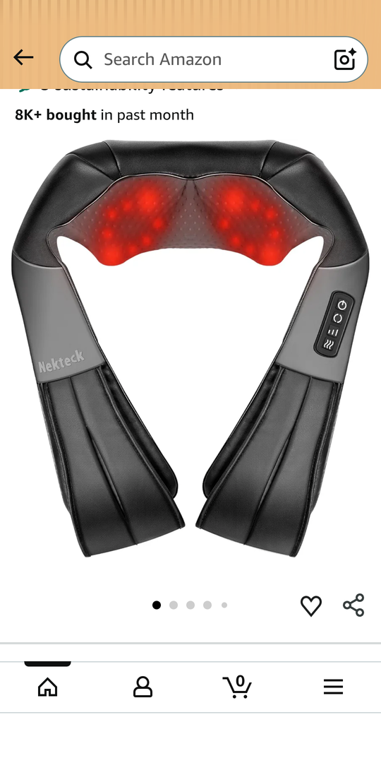 Nekteck Shiatsu Neck Massager with Heat for Pain Relief Deep Tissue, Valentines Day Gifts for Him Her Relaxation Tools, FSA Eligible Back Shoulder Kneading Massage Pillow, HSA Eligible (NOT Cordless)