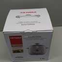 Electric Stew Pot, Ceramic Soup Porridge Cooker, Slow Cookers with Lid, 1L, White