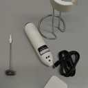 Rechargeable Milk Frother Handheld With USB-C Charging Stand, Electric Drink Mixer, Mini Whisk for Coffee, Matcha, Etc (Glossy Silver)