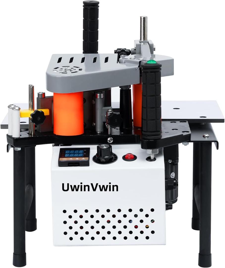 Edge Bander Portable Edge Banding Machine, Straight & Curve Line, Double-Sided Glue Coating, Adjustable Speed, 110V, Durable & Efficient for Professional Edge Banding
