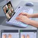 Wireless Keyboard and Mouse Combo - Full-Sized Ergonomic Keyboard with Wrist Rest, Phone Holder, Sleep Mode, Silent 2.4GHz Cordless Keyboard Mouse Combo for Laptop, Computer, PC, Mac, Windows -Trueque