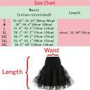 Women's 50s Vintage Petticoat Half Slip Tutu Underskirt 25.59" Crinoline Rockabilly (Black, L)