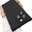 Magnetic for iPhone 15 Pro Case Rectangle, with Camera Lens Protector, Compatible with MagSafe, Shockproof Military-Grade Protection, Soft Silicone Cover for Women Men, Black