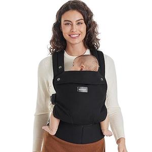 Momcozy Baby Carrier - Ergonomic, Cozy and Lightweight Carrier for 7-44lbs, Effortless to Put On, Ideal for Hands-Free Parenting, Enhanced Lumbar Support, Purehug for Infant to Toddler, Black