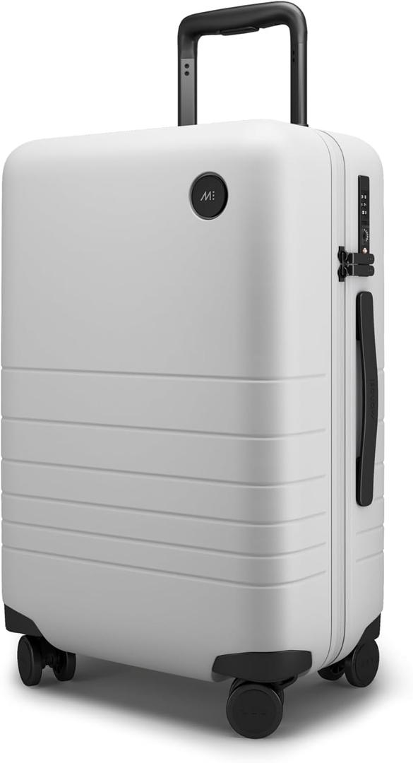 Monos Carry-On Luggage 20 Inch Hardside Spinner Suitcase | Stellar White, Small