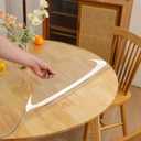 44" Dia Round Clear Table Mat Protector 2mm Thick Plastic Tablecloth Large Clear Vinyl Pad Reuseable PVC Protective Film for Home Restaurant Coffee Bar Hotel