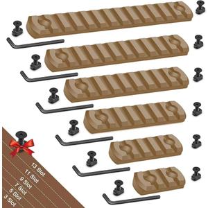 Single Picatinny Aluminum Accessory Rail Set 3 5 7 9 11 13 Slots with 13 T-Nuts & Screws, 6 Wrench