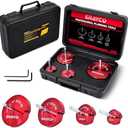 ERAYCO 4-Piece PVC Pipe Reamer Kit, Plastic Pipe Fitting Reamer Tool, Fit into Standard 1/2" Drills, PVC Fitting Saver for SCH40 PVC CPVC ABS Pipe (1-1/2'', 2'', 3'', 4'')