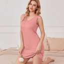 Ekouaer 3 Pack Nightgowns of Women Tank Sleep Shirts Sleeveless Nightshirt for Sleeping Sleepwear V Neck Dress S-2XL (L)