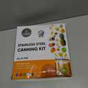 Canning Supplies Starter Kit, Stainless Steel Canning Set Tools: Rack, Ladle, Measuring Spoons, Funnel, Tongs, Jar Lifter, Lid Lifter & Accessories for Canner/Pot, Beginner, Home Canning Kit - Black