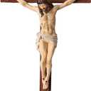 TALPGOD Crucifix Wall Cross 21 Inch,Jesus Cross Home Décor,Jesus Statue Catholic Hanging Cross for Wall Art,Religious Wall Crucifix Decor,Crucifijos Catolicos Cross Wall Decor