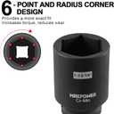 MAXPOWER 3/4 Inch Drive 1-13/16 Inch Deep Impact Socket, Made with Heat-Treated Chrome Molybdenum Alloy Steel, 6-Point Design, SAE