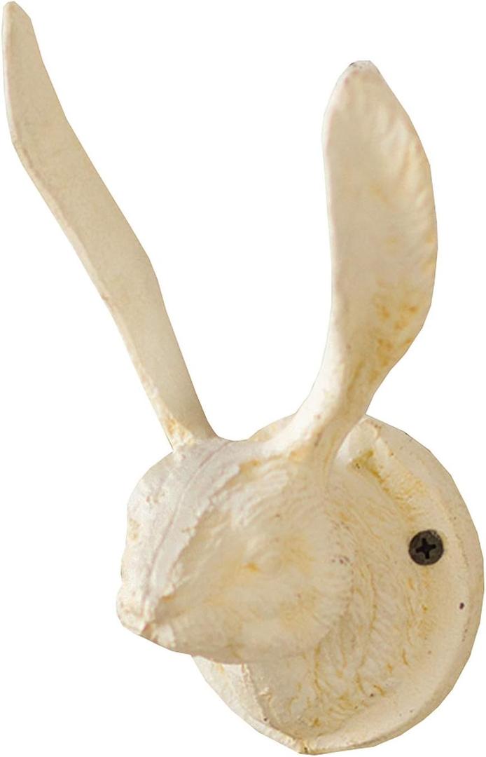 Cast Iron Rabbit Wall Hook (Antique White)