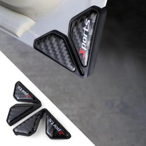 2PCS Car Door Corner Guards, Carbon Fiber Auto Front Door Edge Guards, Anti-Collision Car Door Corner Protector Sticker, Universal Car Accessories Decoration (Black Sport)