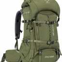 MOXULE Pro 5000 Frame Backpack - Meat Hauler Pack with Rain Cover for Outdoor- Lightweight, Green, 80L