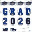 Graduation Yard Signs Class of 2026, 14 PCS Large Blue Graduation Yard Decorations with Lawn Stakes, Congratulations Outdoor Grad Decor Party Supplies Favors for High School, College & High School