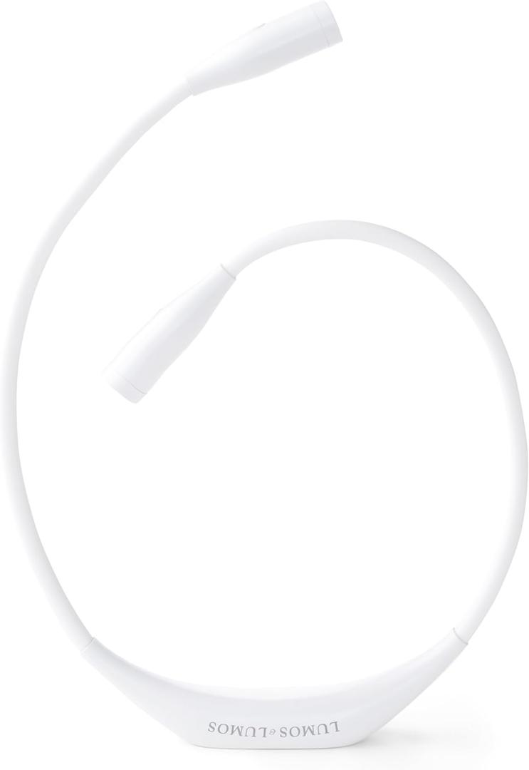 Lumos Knitting Light, Crafter Light Around Neck for Knitters and Crocheters, 3 Colors & Adjustable Brightness. Portable, Wearable, Rechargeable&Long Lasting (White)