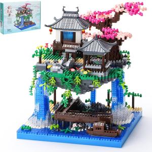 CAXIMSY Cherry Blossom Bonsai Tree House Building Block Sets 3320PCS Chinese Architecture of Peach Blossom Micro Mini Building Set Toy Gift for Kids Adults