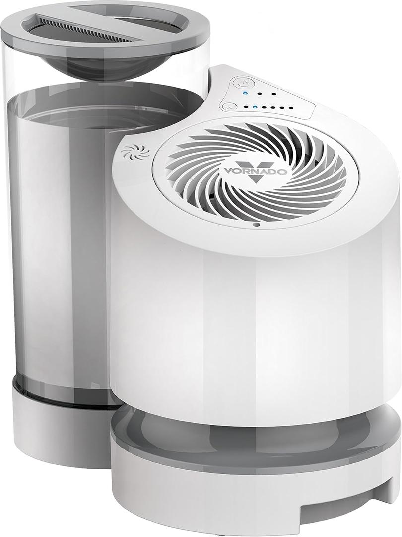 Vornado EV100 Evaporative Whole Room Humidifier with SimpleTank, Easy-Fill, 1 Gallon Capacity, 2 Speeds, Electronic Humidistat, Antimicrobial Treated Wick, Perfect for Home, Bedroom, and Living Room