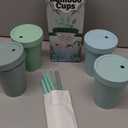 Grow Forward Bamboo Kids Cups with Lids and Straws - 10oz Drinking Cups for Kids with Childproof Twist Lids & Silicone Straws - Eco Friendly, BPA Free, Non Toxic & Dishwasher Safe - Rainforest