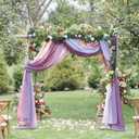 NICETOWN Decorative Wedding Arch Draping Window Scarf Curtains, Romantic Mauve Ombre Voile Sheer Soft Window Scarf Valances for Outdoor/Indoor Big Events, Set of 2, W60 x L216