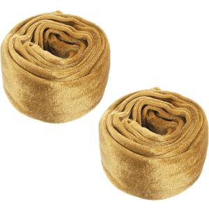 PATIKIL 5.9ft Chandelier Chain Cord Cover, 2 Pcs Velvet Cloth Fabric Chain Sleeve Decorative Cord Covers for Chandelier Wires Swing Cable, Zipper Style, Gold