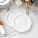 Fabulous Party 72 Pcs Party Plates Dessert Plate, 7 Inch White Plastic Plate Disposable Heavy Duty,Fancy White Cake Disposable Plastic Plate for Party Wedding Bridal Showers Gift