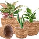 Seagrass Planter Basket Stylish Planter Baskets for Indoor and Outdoor Plants Perfect for Flower Pots Cover and Room Decoration, Set of 4