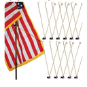 Gisafai 12 Pcs Large Gold Flag Spreader for Indoor Flag Juneteenth Flags Holder Flag Display for Outside Balcony Flag, 19.69 Inches Length