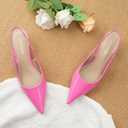 JENN ARDOR Slingback Heels for Women Low Heels Dress Shoes Kitten Pumps Dressy Heeled Sandals Wide Width Fashion Casual Shoes (Pink), Size 8.5