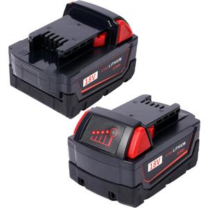 2 Pack 5.0Ah 18V Replacement Batteries for Milwaukee M18 Battery Lithium-ion Compatible with Original Battery 48-11-1850 48-11-1852 48-11-1840 48-11-1812 48-11-1860 48-11-1890 and 18V Original Charger
