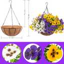 lovemoon 2 Sets Artificial Hanging Pansy Flowers with Baskets, 24 Pcs UV Resistant Faux Silk Pansy Outdoor Hanging Flower for Porch Patio Garden Home Spring Decor (2, White,Yellow,Purple)