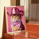 2 x Canrichshop Cowboy Cat Paint by Numbers Kit for Adults,DIY Acrylic Painting by Numbers Kits Beginner No Framed,Easy Disco Adult Paint by Number on Canvas for Decor 16x20inch