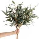 Lings Moment Artificial Plants Salix Leaves Branches,4Pcs 17.5"Tall Sage Green Fake Willow Greenery Filler Decor w/Stems, Lifelike Texture Plant Decor for Wedding Bouquets/Table Centerpieces, Office