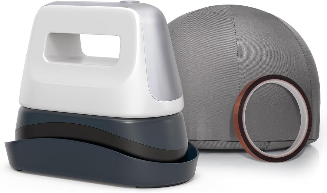 Hat Press, Mini Hat Heat Press Machine for Caps & Patches, Portable Handheld Cap Easy Press Machine with 3 Heating Levels, Auto-Off & 6.3"x3.3" Curved Heating Plate
