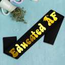 2 x Educated AF Graduation Sash with Gold foil, Black Class of 2025 Senior Graduation Sash, Congrats Grad Supplies, Graduation Party Decorations and Favors(Black+Gold)