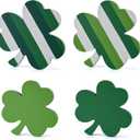 WellSign St Patrick's Day Decorations 4 Pcs Shamrock Wooden Signs Centerpieces for Table Tiered Tray Decor, Green Irish Shamrock Lucky Sign Themed Decor for Saint Patty's Party Home Farmhouse