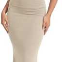 CHYRII Womens Two Piece Sets Short Sleeve Crewneck Cropped Top Bodycon Fold Over Maxi Skirt Maxi Dress Outfit Size M