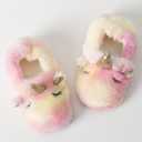 2 x Enteer Baby Girls' Cartoon Indoor Anti Slip House Slippers