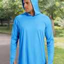 Boladeci Men's UPF 50+ Sun Protection Lightweight Hoodie Shirts Long Sleeve Fishing Shirt SPF UV Hiking Swim (X-Large, Azure)