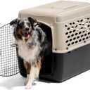 Petmate Vari Dog Kennel - Portable Dog Carriers & Crates for Large Dogs, Airline-Friendly, Durable Plastic, Pet Carrier For Home and Travel, 36 Inches, Taupe and Black